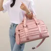 Açık çantalar kadınlar ayakkabı ile duffel çanta seyahat hafif crossbody düz renk kuru ıslak ayırma kızlar spor salonu iş gezisi