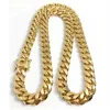 18K Gold Miami Cubaanse Ketting Mannen Hip Hop Rvs Sieraden Necklaces247C