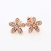 Earrings Pandorara Designer Luxury Fashion Women Rose Gold Plated Zircon Daisy Earrings New Shiny Daisy Earrings Fresh And Lovely Flower Earrings