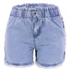 Jeans pour femmes College Girls 2023 Taille moyenne Coton Denim Mesdames Shorts Élastique Court