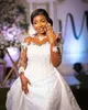 2023 OCT ARABIC ASO EBI Plus Biała sukienka ślubna syreny koronkowe z koralikami cekinowe suknie ślubne sukienki ZJ505