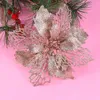 Decoratieve Bloemen 12 Stuks Glitter Poinsettia Holle Kunstmatige Kerst Ornamenten Kerstboom Hangende Hanger ()