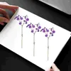 Dekoratif Çiçekler 40 PCS Bookmark kurutulmuş çiçek buket diy pervane düzenleme dekor ebedi mor