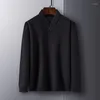 Herrtröjor 897504629 Herrens höstvinterpolo 2023 Ankomst mode-nedgångskrage Business Classic Solid Pullovers