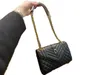 2023 New Lady Temperament Leisure Bag Cover Chain Bag Oblique Span One-Shulder Foreign Trade Lady Bag Caviar Bag