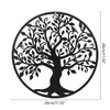 Stickers muraux Arbre de vie Décoration en métal Intérieur Extérieur Jardin Ferme Décor Ornement suspendu pour la maison Cadeau de pendaison de crémaillère 230928