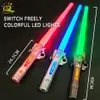 Led Rave Toy Retractable Lightsaber Finger Rotating Laser Sword Flash Luminous Soundfont Force FX FOC Blaster Cosplay Battle for Children 230928