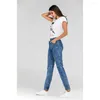 Jean femme à lacets lavage pieds lanterne pantalon en jean femme