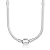 Collier en argent Sterling 925 pour femmes, fermoir boule de homard, chaîne serpent lisse, cadeau de mariage, bijoux européens 264F