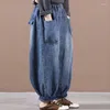 Kvinnors jeans stor storlek rak ben denim byxor lossa tunna vårens höst Harlan kvinnor mode vintage casual byxor