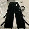 Jeans da uomo americani a vita alta Harajuku retrò multi tasche in pizzo da donna pantaloni larghi da strada larghi pantaloni sportivi Hip Hop da uomo