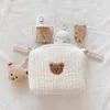 Diaper Bags Bear Embroidery Baby Nappy Bag Stroller Diaper Caddies Bags Portable Nappies Storage Toiletry Organizer Mommy Bag for Mom 230928