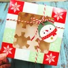 Present Wrap 10 Pieces/Lot Christmas Cake Box 4 Cupcakes Packing Square Carton Nougat Chocolate Festival Party Supplies