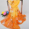 Scarves Bird Woman Chiffon Long Silk Scarf Small Head Wraps Scarfs For Women