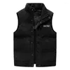 Gilets pour hommes 2023 Gilet d'hiver en velours côtelé pour hommes col montant veste sans manches coton rembourré gilet thermique manteau chaud épaissir