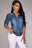 Blusas femininas camisas outono denim camisas para mulheres manga longa azul jeans camisa feminina blusas camisa feminina moda plus size jeans blusas 230928