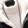 Moda terno de algodão masculino novo estilo japonês minimalista fresco três listras grossas com capuz terno de algodão casal casual gola de pé casaco de pedra quente