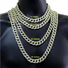 2021 12MM Miami Cuban Link Chain Necklace Bracelets Set For Mens Bling Hip Hop iced out diamond Gold Silver rapper chains Women Lu2859