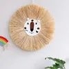 Wall Stickers Home decoration Tapestry Handwoven Cartoon Lion Hanging Decorations Cute Animal Head Ornament Children room 230928