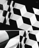 Carta da parati Carta da parati moderna a reticolo tridimensionale Nero Bianco Grigio Adesivo da parete geometrico per la casa Soggiorno Divano Sfondo