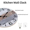 壁の時計時計キッチンバッテリー操作浴室の寝室の素朴なヴィンテージクロック