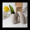 Vases Vase en céramique moderne minimaliste tube forme pots de fleurs nordiques pour la décoration intérieure A