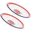 Dinnerware Sets Enamel Plates Retro Style Fruits Trays Decorative Dishes Serving Thicken Vintage