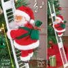 Electric Climbing Ladder Santa Claus Christmas Figurine Ornament Xmas Party DIY Crafts Festival Navidad230Y