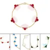 Bracciale di lusso con trifoglio, gioielli firmati per donne, cleef, braccialetti con ciondoli, regali di Natale, regalo226x