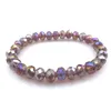Purple AB Color 8 mm faseted kryształowa bransoletka z koralikami dla kobiet proste styl elastyczne bransoletki 20pcs Lot Whole324L
