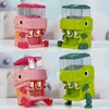 Kitchens Play Food Children Dinosaur Dual Water Dispenser Toy with Cute Pink Blue Cold Warm Juice Drinking Fountain Simulation Kitchen Toys 230928