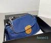 Denim Klassieke Oude Draak Dames Vintage Handtassen Blue Jeans Schoudertassen Onderarmtassen Portefeuilles Glijdende kettingen etui