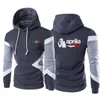 Hoodies masculinos moda primavera outono aprilia racing logotipo retalhos pulôver moletom casual manga longa algodão com capuz