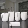 Bath Accessory Set Pearl Texture Resin Products Five-Piece Wedding Bathroom Accessories Soap Bottle Dispenser Dish Gargle Cup