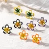 Stud Earrings Korean Simple Hollow Out Flower Creative Elegant Petals Earring For Women Girls Pretty Jewelry Daily Party Gifts