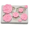 Rose Flower Silicone Mold Fondant Mold Cake Decorating Tools Chocolate Tool Kitchen Baking Scraper 1PC246T