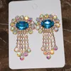 Boucles d'oreilles pendantes en strass pour femmes, bijoux à la mode, Maxi, robe de soirée, accessoire de déclaration