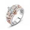 Anéis de casamento punk legal menina rosa coração em forma de cristal anel criativo hip hop mulheres crânio festa jóias moda nightclub acessórios 230928
