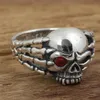 Cluster Ringen 925 STERLING SILVER Skull Claw heren RING Sieraden Mannen Gift A212303J