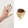 Cluster Ringe Böhmen Gold Farbe Überzug Klarer Stein mit Marmor Marron Ring für Frauen Mädchen Dame Antike Vintage Schmuck