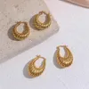 Hoop Huggie 2021 Zaawansowane puste kolczyki ze stali nierdzewnej dla dziewcząt 18K Gold Pvd Circle Oval Crescent Hoops Krewetki Women Women218d