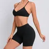 Survêtements pour femmes Essayez de BN Fitness Bra Set Shorts Survêtement Sexy Back Sling Vest Sportswear Entraînement Running Top Sports Costumes Gym Vêtements