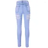 Jeans da donna a vita alta strappati per pantaloni da donna pantaloni stretch skinny con foro denim sexy slim femminile casual taglie forti