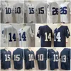 Penn State Nittany 26 Saquon Barkley College Football Jersey Bianca 9 Trace McSorley 11 Micah Parsons 14 Clifford Allen NO NAME Maglie da calcio da uomo