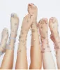 Frauen Socken Sommer Stern Glitter Tüll Gaze Korea Sexy Weibliche Kristall Seide Ultradünne Spitze fünfzackigen Geschenk