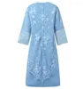 Robes de grande taille L-8XL femmes robe pour maman lâche broderie Midi fête élégante dame soirée dentelle femme gros vêtements