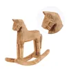 Decorative Figurines 4x Kids Rocking Horse Decor Table Toddler Wood For Toddlers