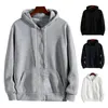 Mäns hoodies Stylish Hoodie Coat Unisex Plush fodrad med dragkedja Packet Drawstring Hood Pockets Långärm för män