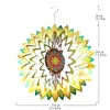 Stickers muraux 3D Mandala suspendus carillons éoliens décor à la maison en acier inoxydable balcon décoration de jardin pendentif extérieur Spinner ensemble de sublimation 230928