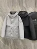 Piumino da uomo Parka impermeabile Giacca a vento classica Trench con cappuccio Opzionale bicolore 01SZ